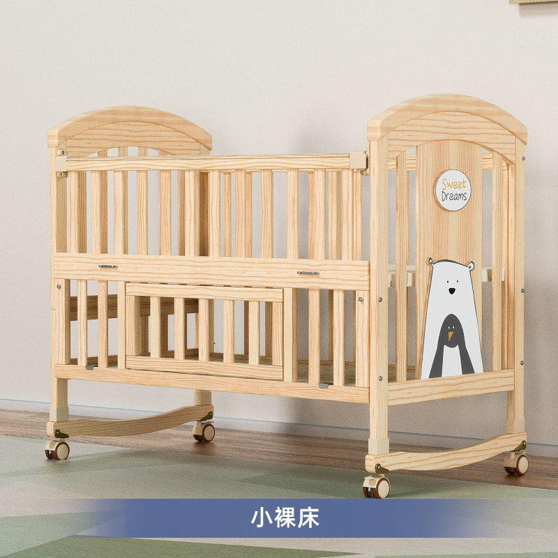 Nanjiren Crib Solid Wood Paint-Free Multifunctional Baby BB