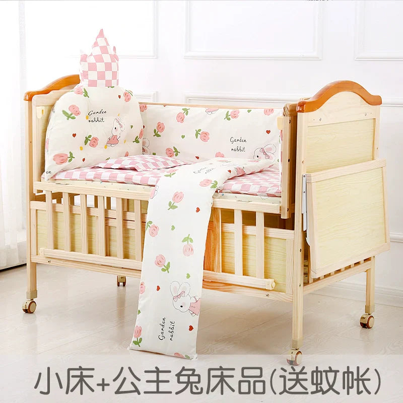 Baby Crib Electric Bassinet Solid Wood Paint-Free Automatic