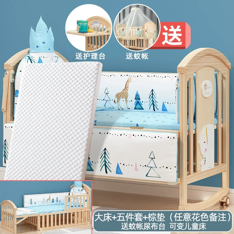 Mu Tongfang Crib Patchwork Large Bed European Mobile