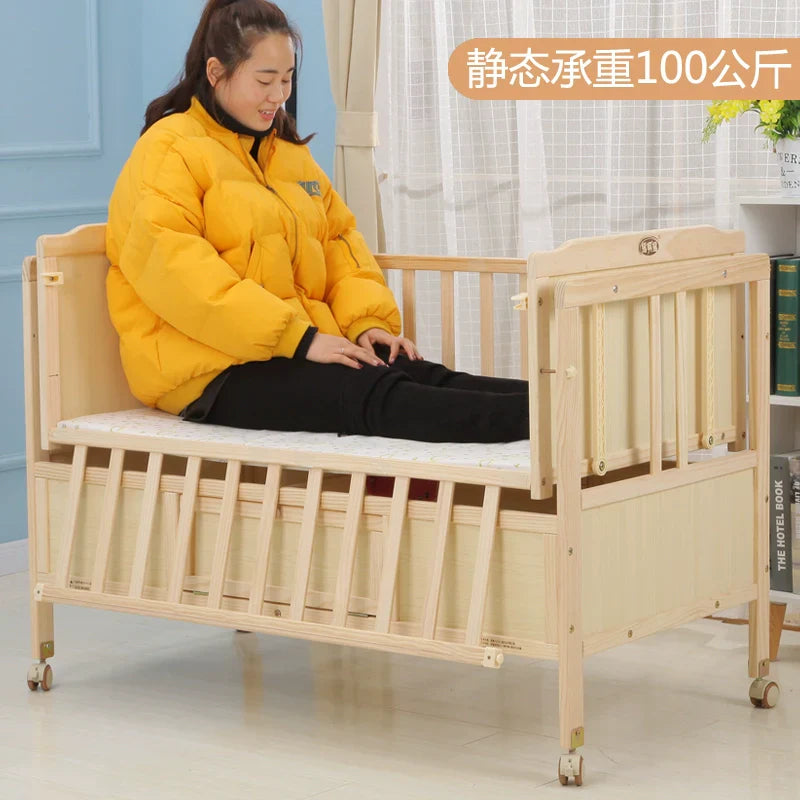 Baby Crib Electric Cradle Bed Patchwork Big Bed
