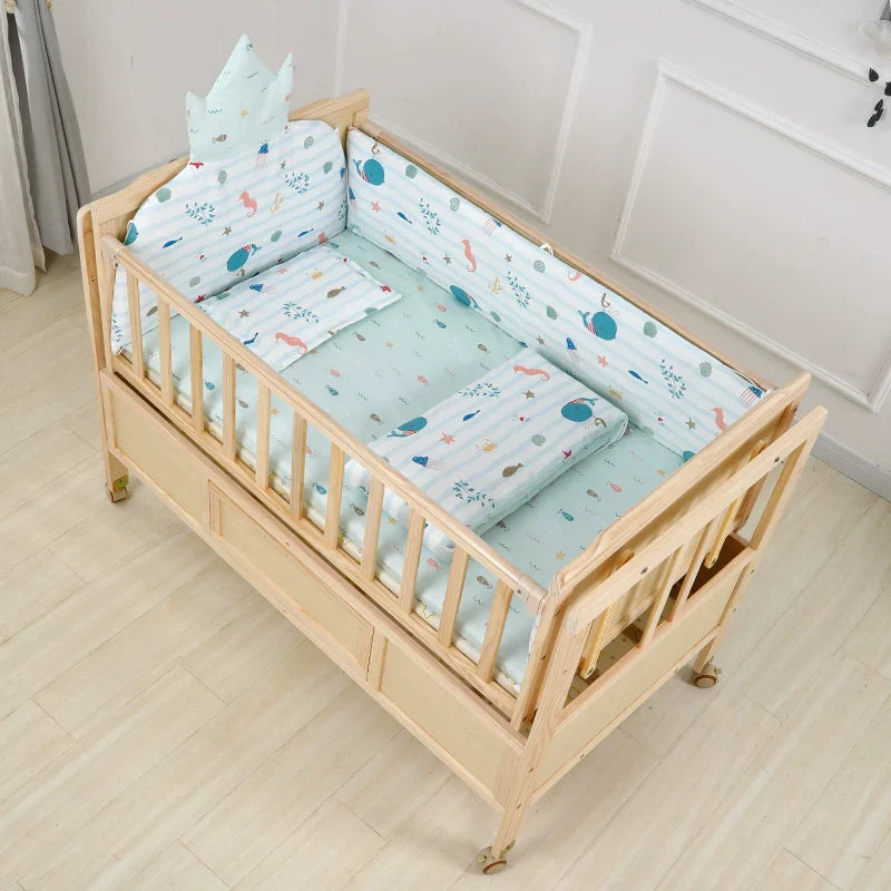 Baby Crib Electric Cradle Bed Patchwork Big Bed