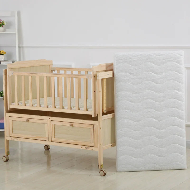 Baby Crib Electric Cradle Bed Patchwork Big Bed