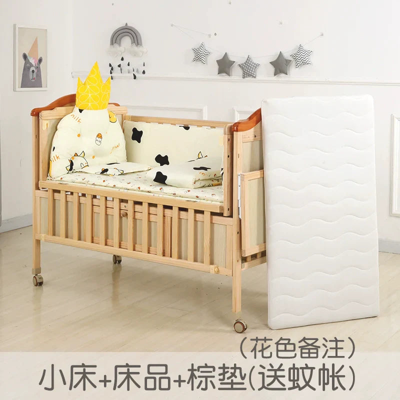 Baby Crib Electric Bassinet Solid Wood Paint-Free Automatic
