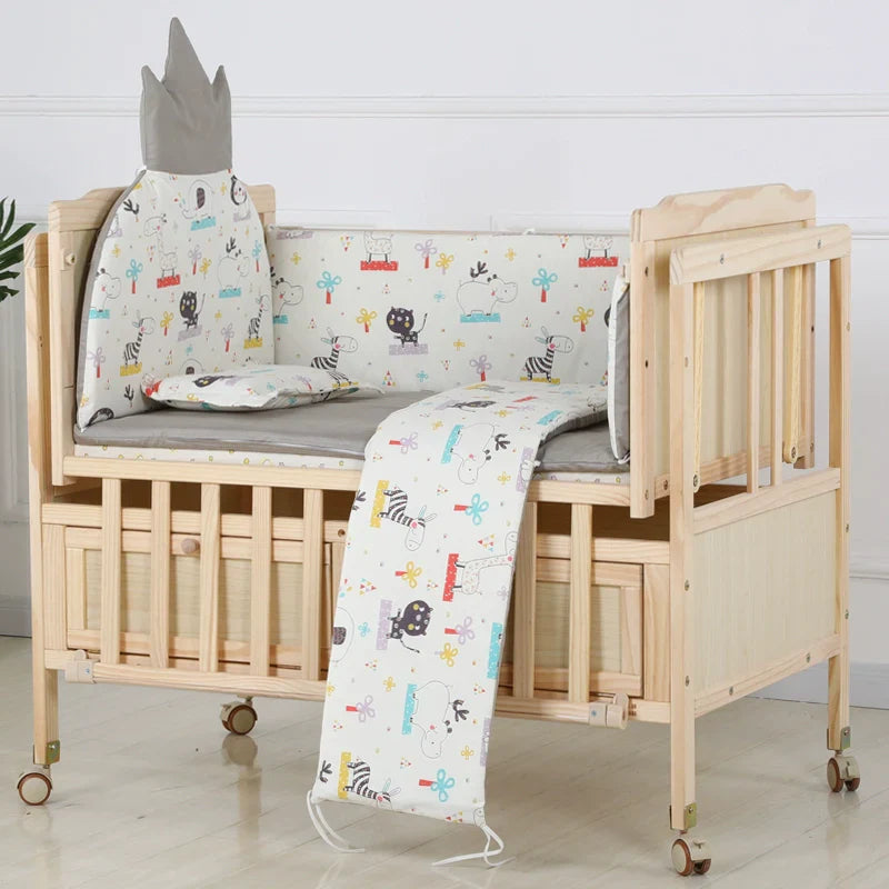 Baby Crib Electric Cradle Bed Patchwork Big Bed