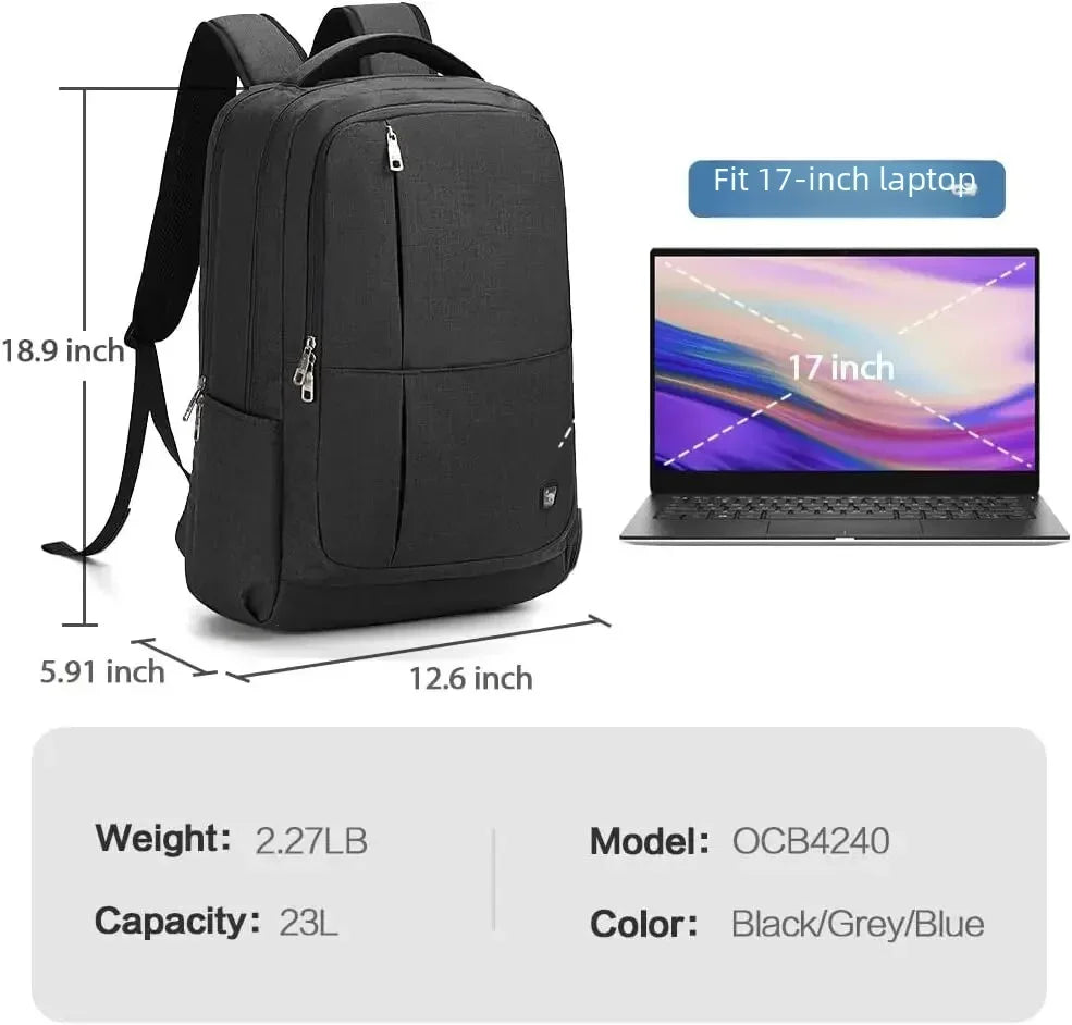 OIWAS 17 Inch Laptop Backpack With USB Charging