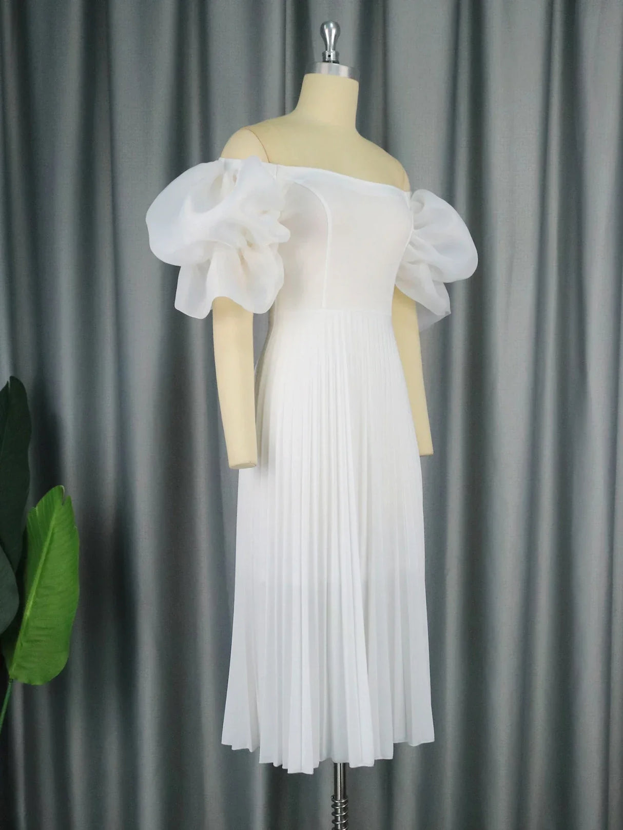 ONTINVA White Midi Dresses for Women Plus Size