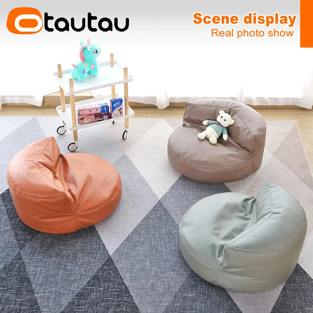 OTAUTAU 2ft Kids Sofa Faux Leather Mini Bean