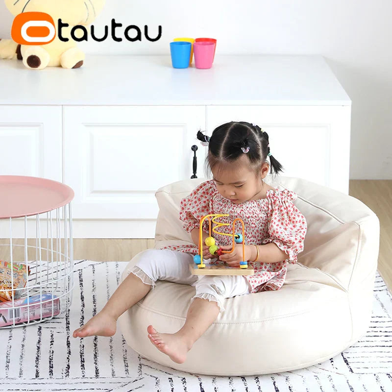 OTAUTAU 2ft Kids Sofa Faux Leather Mini Bean