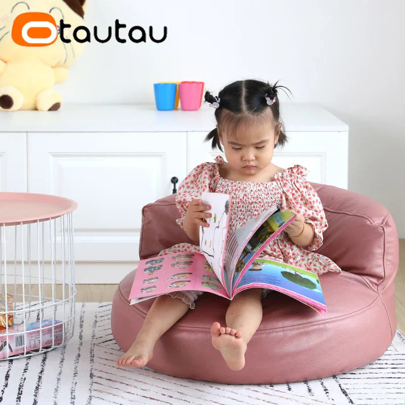 OTAUTAU 2ft Kids Sofa Faux Leather Mini Bean