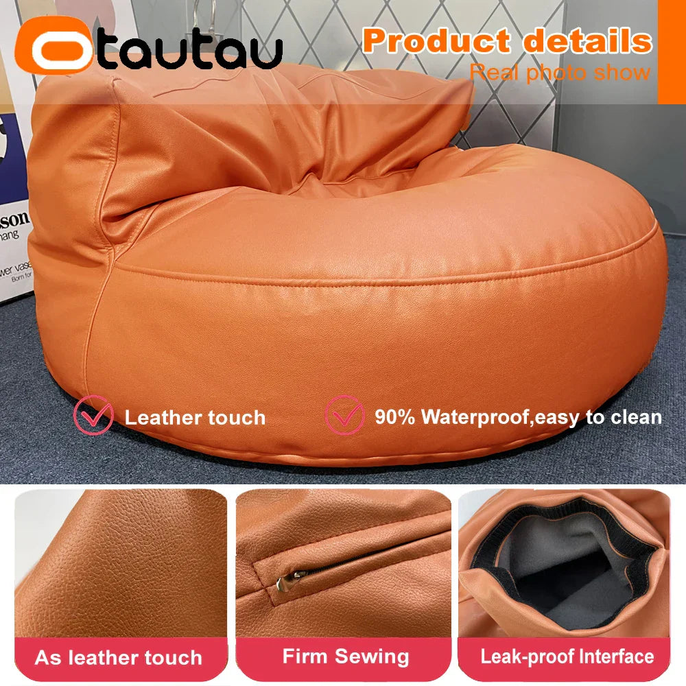 OTAUTAU 2ft Kids Sofa Faux Leather Mini Bean