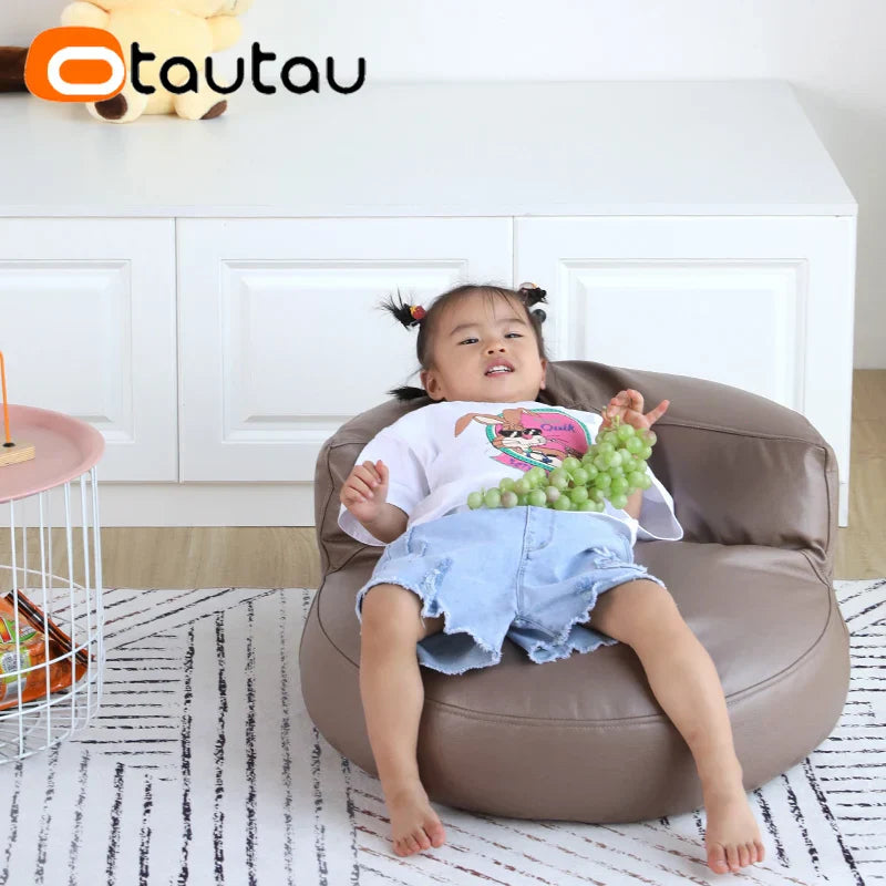 OTAUTAU 2ft Kids Sofa Faux Leather Mini Bean