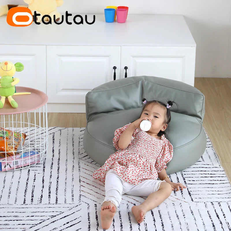 OTAUTAU 2ft Kids Sofa Faux Leather Mini Bean