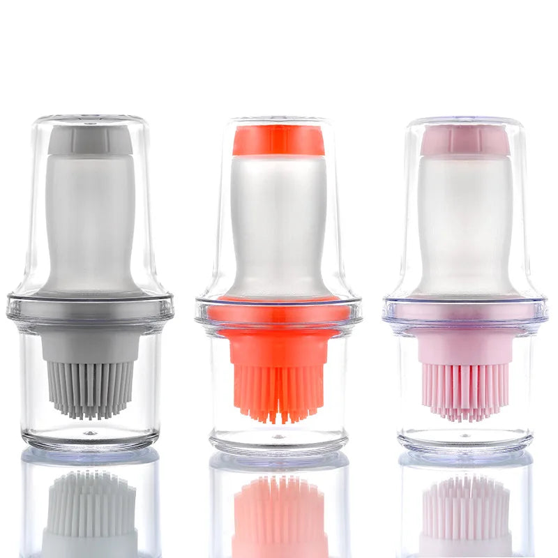 Oil Bottle Brush Silicone Glass Container Kitchen Olive