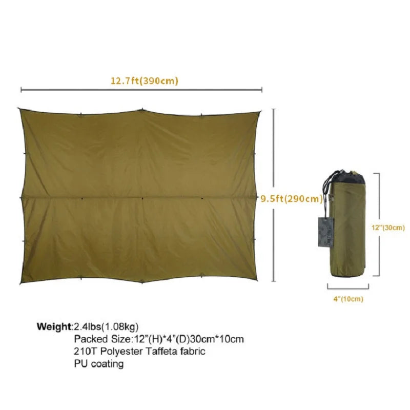 OneTigris 210T Polyester Sun Shelter 3x4m Compact Versatile