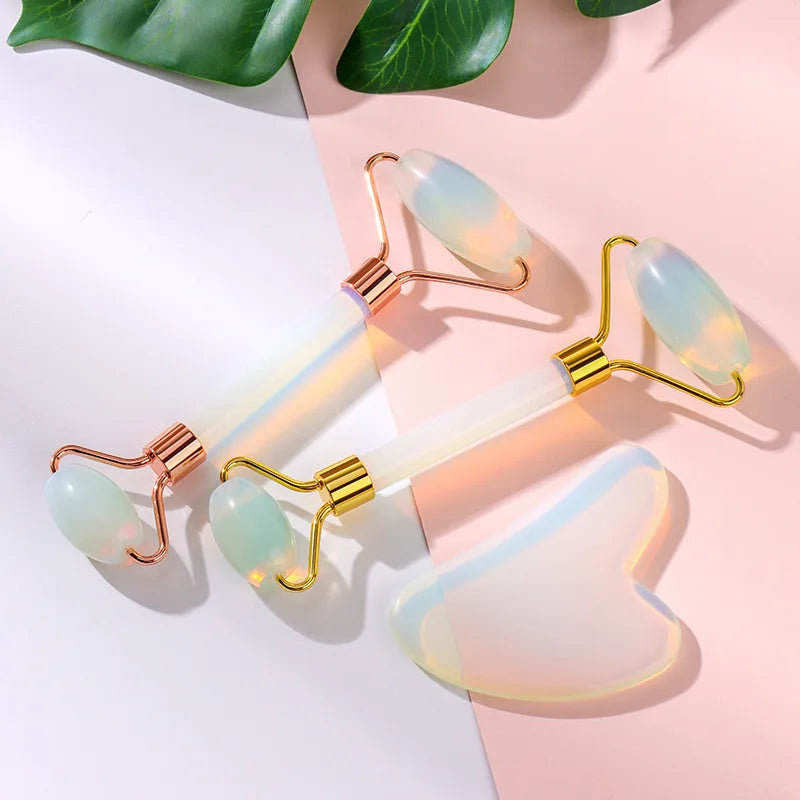 Opalite Quartz Crystal Roller for Face and Gua