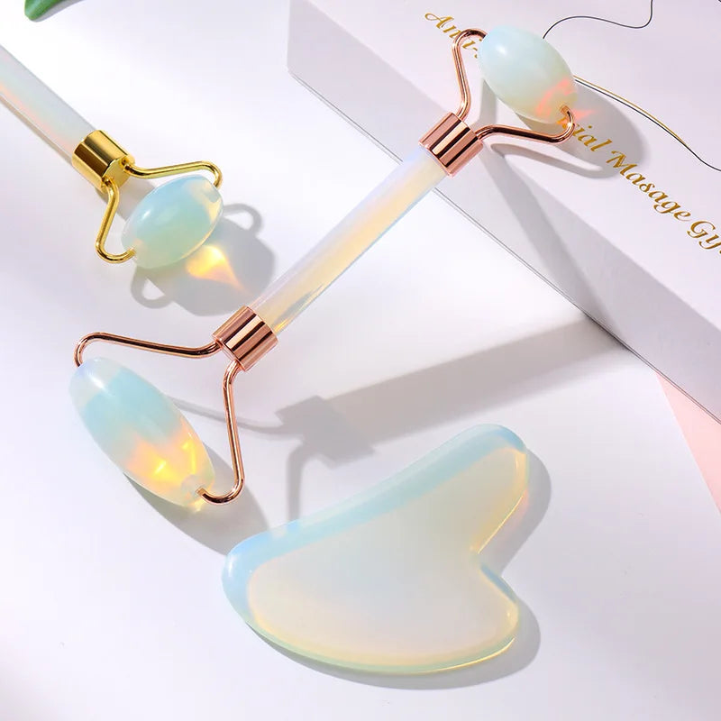 Opalite Quartz Crystal Roller for Face and Gua