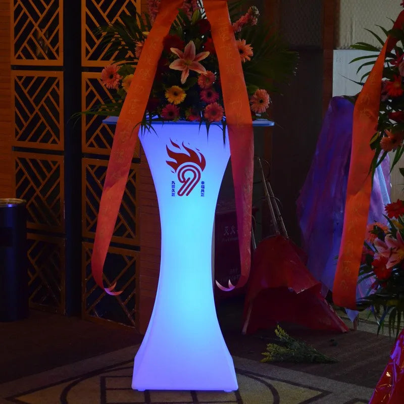 Out Door Use LED illuminated Bar Cocktail Table