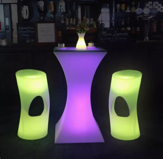 Out Door Use LED illuminated Bar Cocktail Table