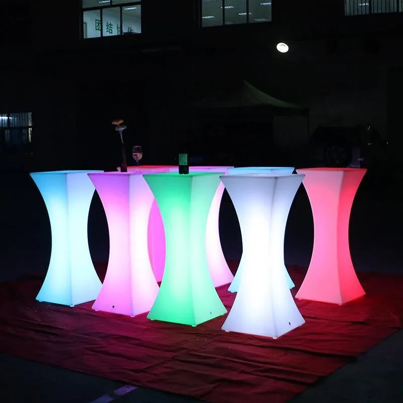 Out Door Use LED illuminated Bar Cocktail Table