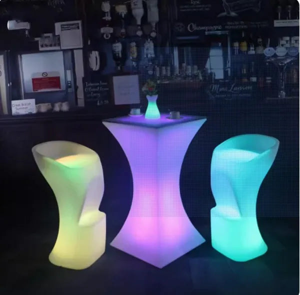 Out Door Use LED illuminated Bar Cocktail Table