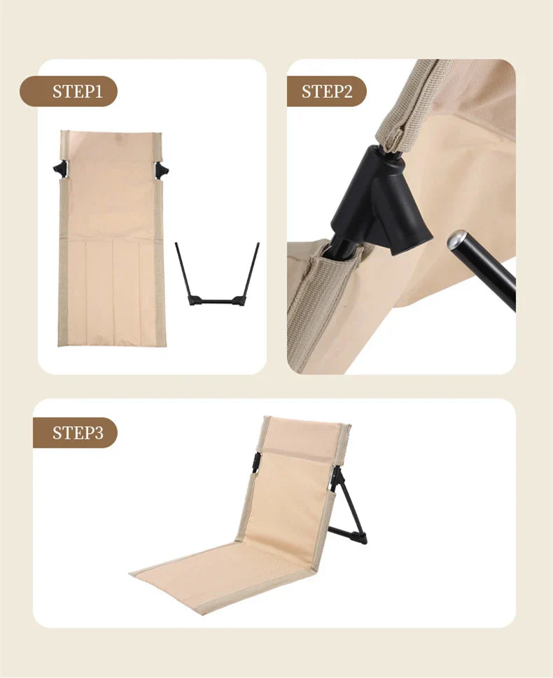 Outdoor Foldable Camping Chair Garden Park Single Lazy