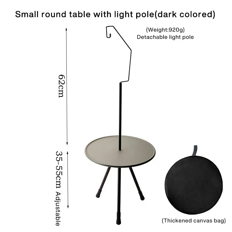 Outdoor Folding Picnic Table Round Camping Table Aluminum