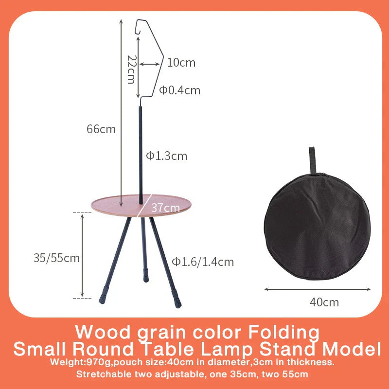 Outdoor Folding Picnic Table Round Camping Table Aluminum