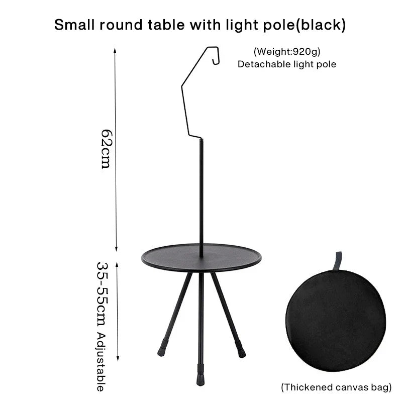 Outdoor Folding Picnic Table Round Camping Table Aluminum