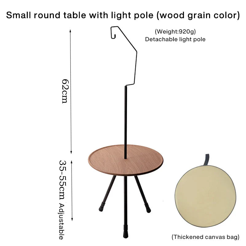 Outdoor Folding Picnic Table Round Camping Table Aluminum
