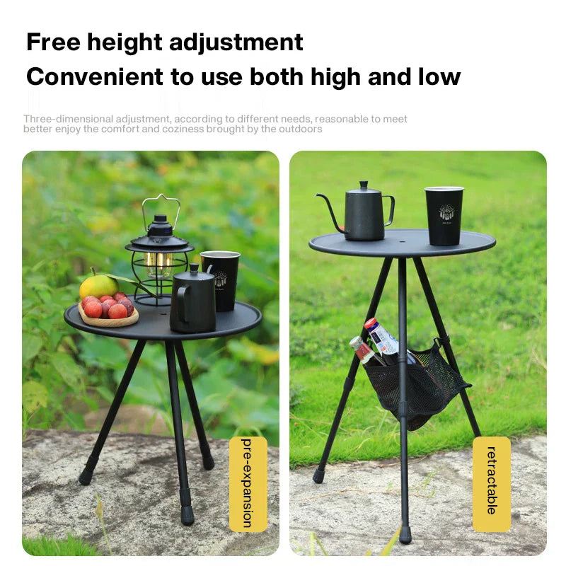 Outdoor Folding Picnic Table Round Camping Table Aluminum