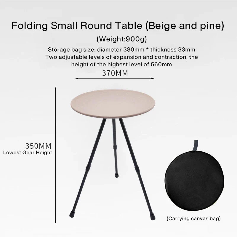 Outdoor Folding Picnic Table Round Camping Table Aluminum