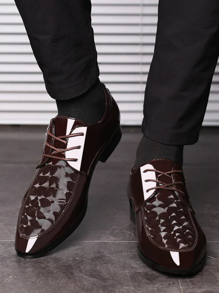 Oxfords Leather Men's Shoes Casual Dress Men Lace Up Breathable Formal Office for Man Big Size 38-48 Flats