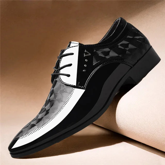 Oxfords Leather Men's Shoes Casual Dress Men Lace Up Breathable Formal Office for Man Big Size 38-48 Flats