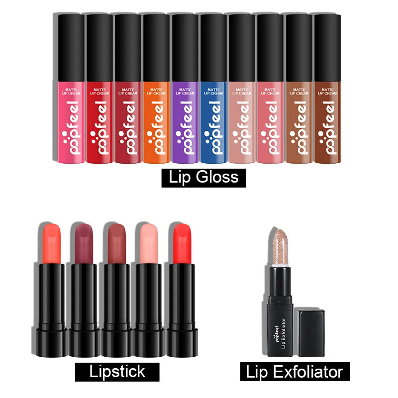 POPFEEL Lip Gloss Makeup Brush Eye Shadow Blush