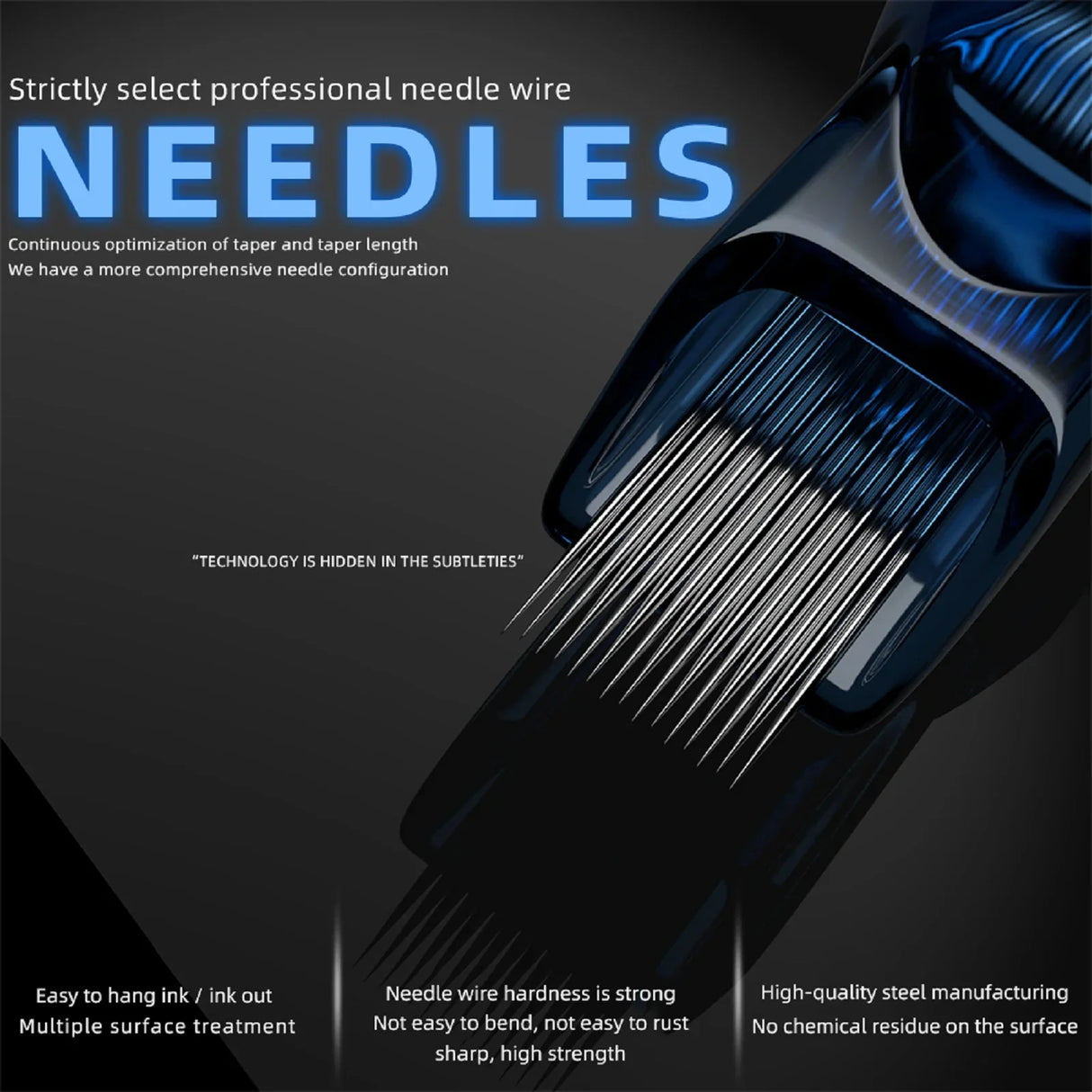 POSEIDON 100PCS Mixed Needle Professional Tattoo Cartridge Needles