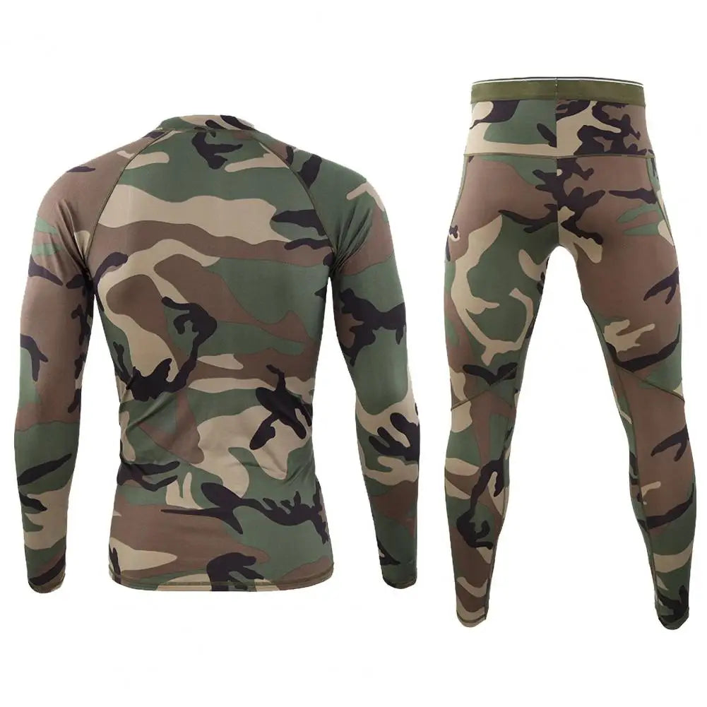 Pajama Sets Men Camouflage Print Long Sleeve Top