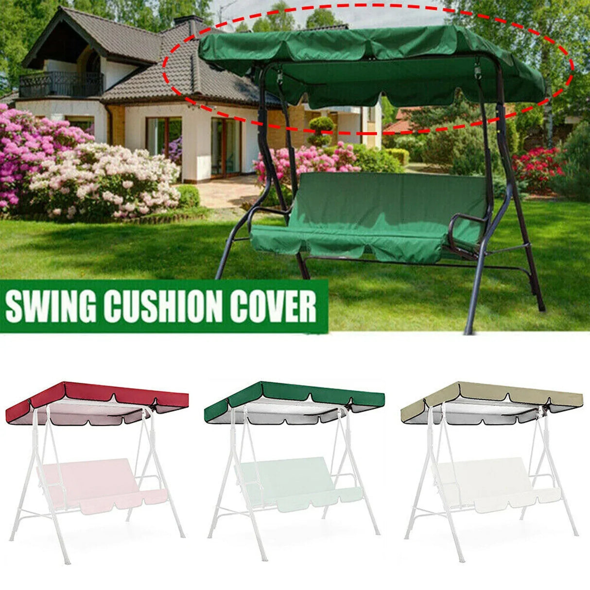 Patio Swing Canopy Replacement Dustproof Outdoor Garden Furniture