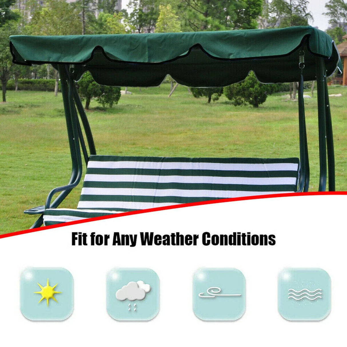 Patio Swing Canopy Replacement Dustproof Outdoor Garden Furniture
