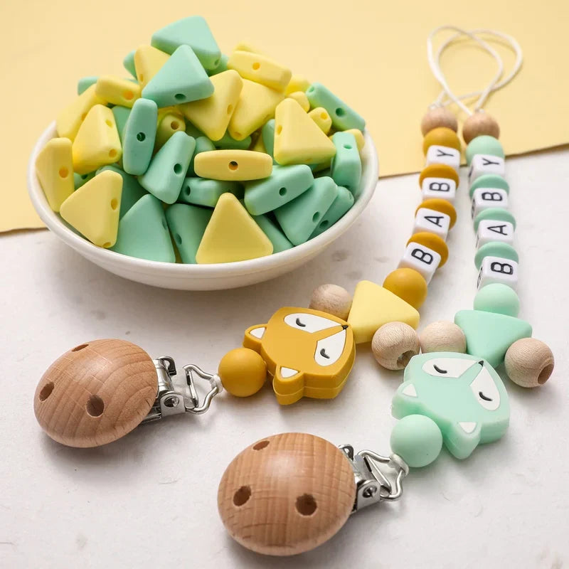 Personalized Name Handmade Silicone Pacifier Clips Holder Chain