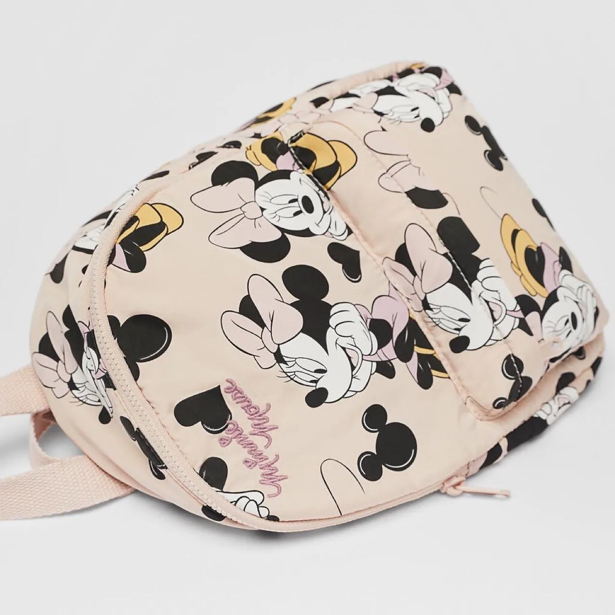 Pink Kids Girl Minnie Mickey Cartoon Print Backpack