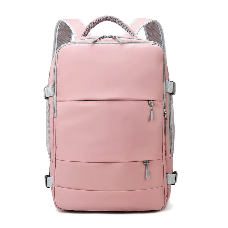 Pink Women Travel Backpack Water Repellent AntiTheft Stylish