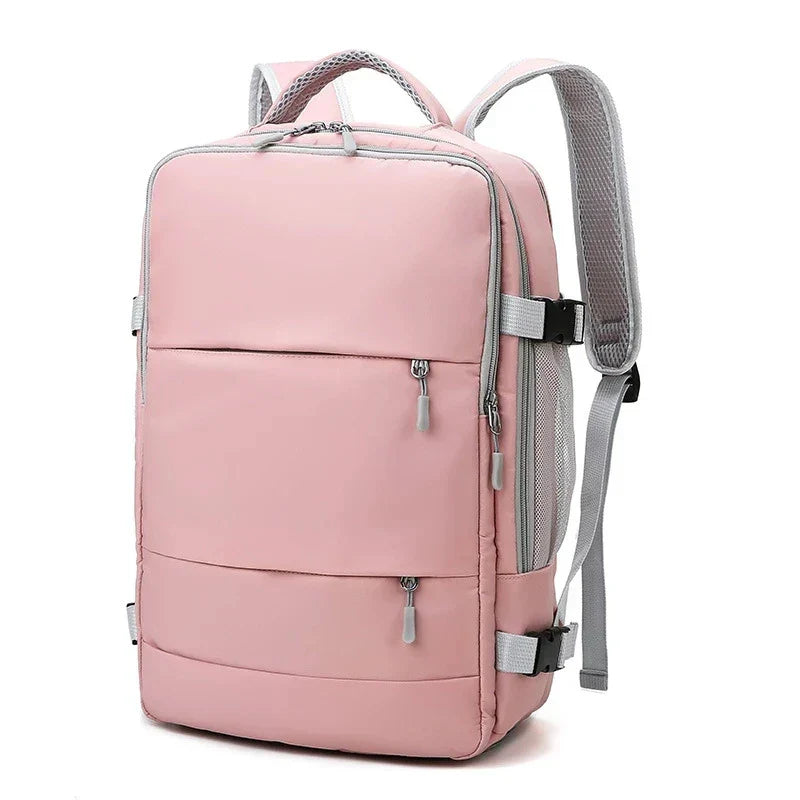 Pink Women Travel Backpack Water Repellent AntiTheft Stylish