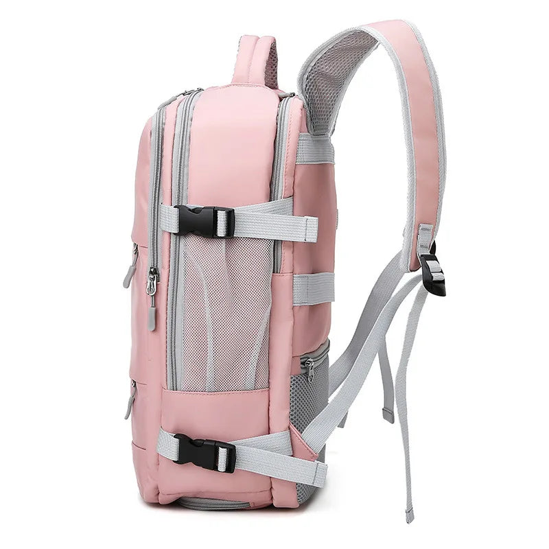 Pink Women Travel Backpack Water Repellent AntiTheft Stylish