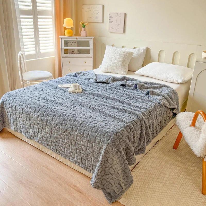 Plaid Bed Blanket Children Adults Warm Winter Blankets