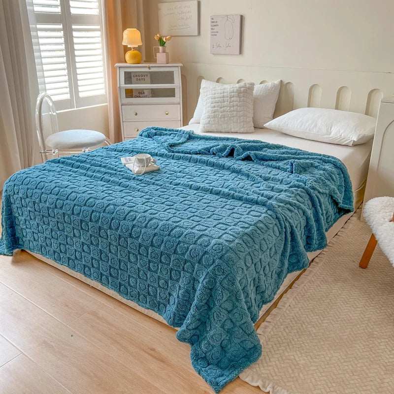 Plaid Bed Blanket Children Adults Warm Winter Blankets