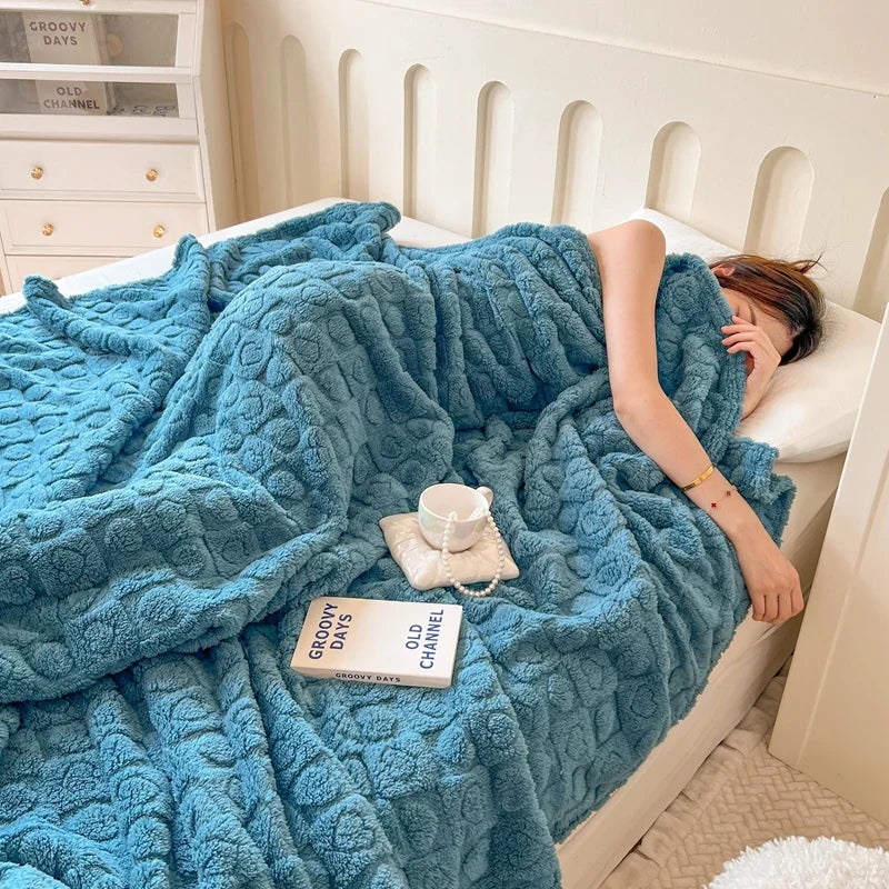 Plaid Bed Blanket Children Adults Warm Winter Blankets