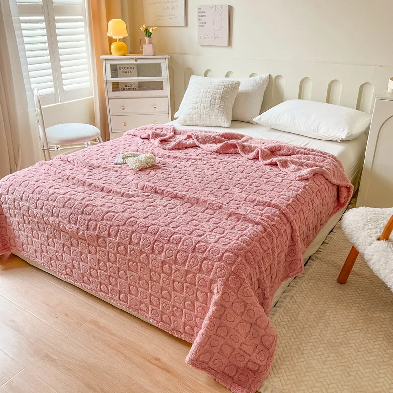 Plaid Bed Blanket Children Adults Warm Winter Blankets