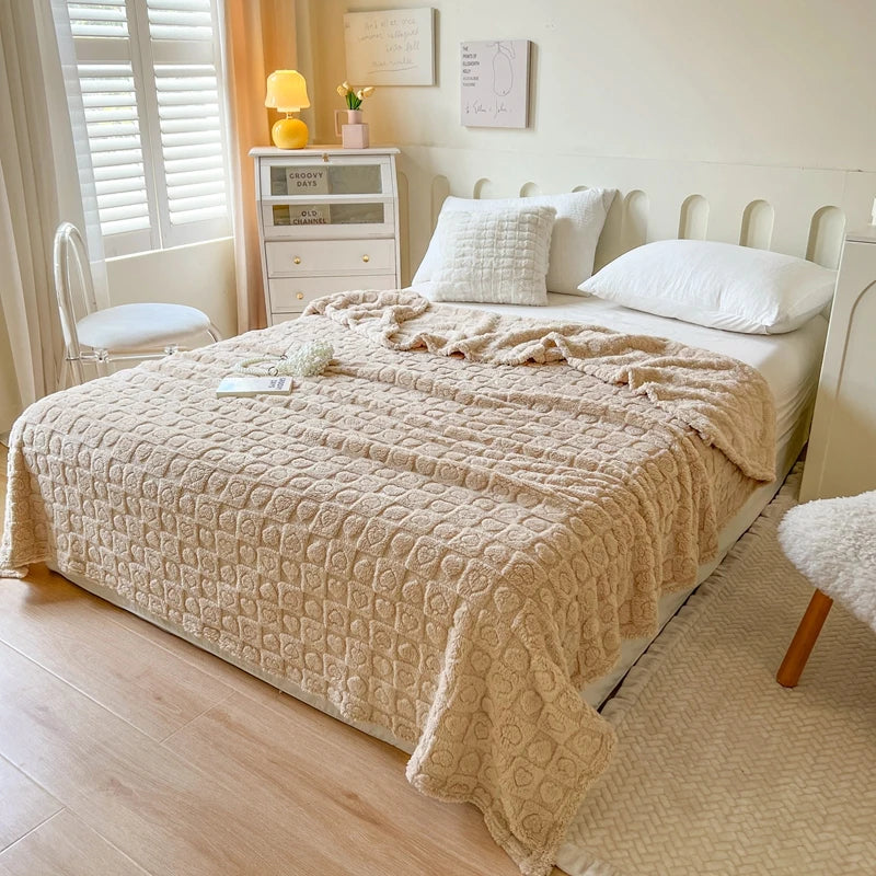 Plaid Bed Blanket Children Adults Warm Winter Blankets