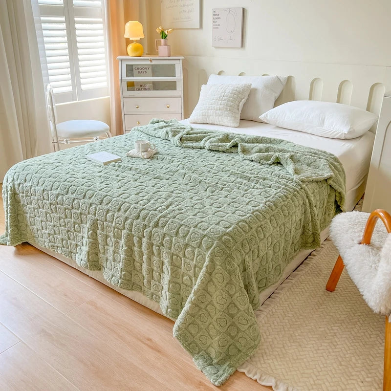 Plaid Bed Blanket Children Adults Warm Winter Blankets