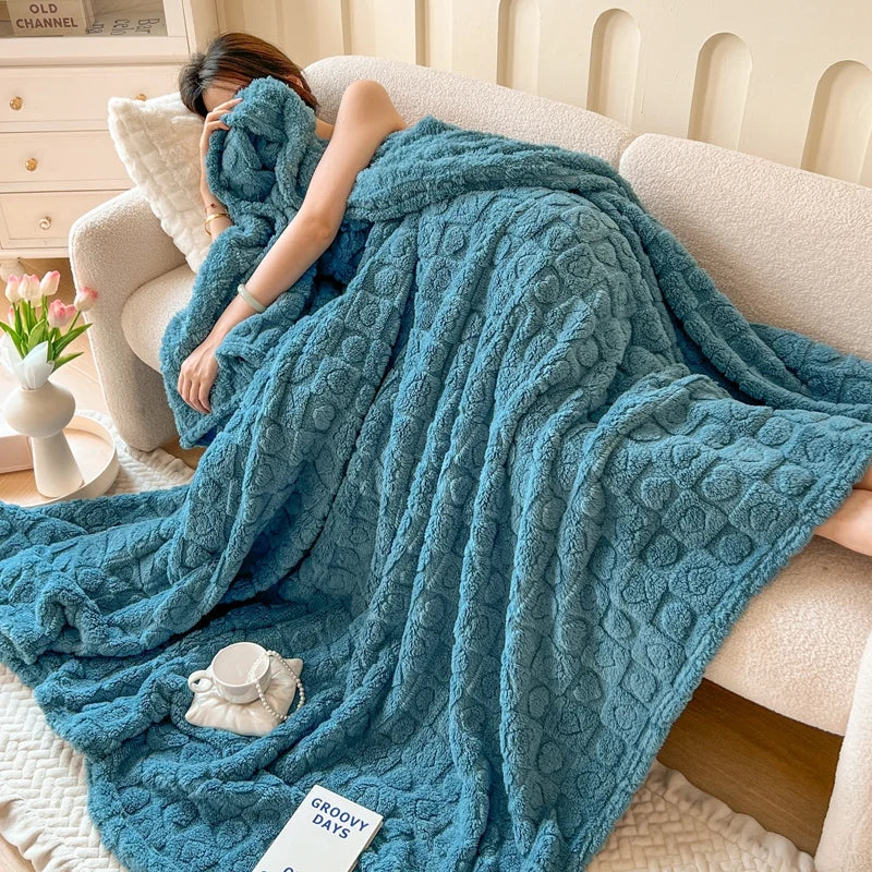 Plaid Bed Blanket Children Adults Warm Winter Blankets